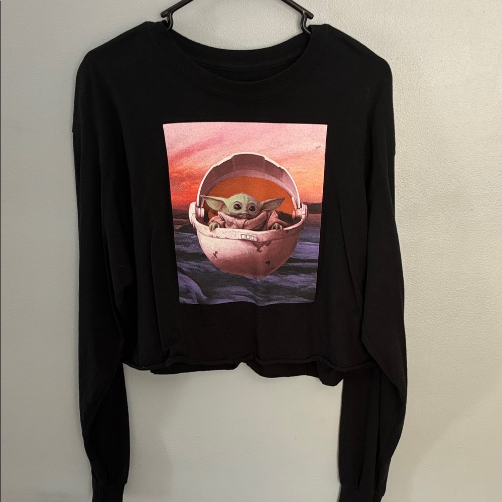 Star Wars Black Crew Neck Cropped Shirt